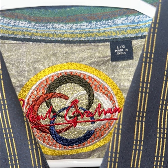 Robert Graham Blue and Gold Striped Shirt - Picture 3 of 10